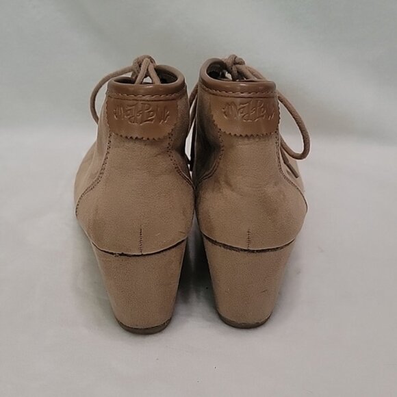 Mad Love Tan Wedge Ankle Boots Size 9 - Picture 6 of 9